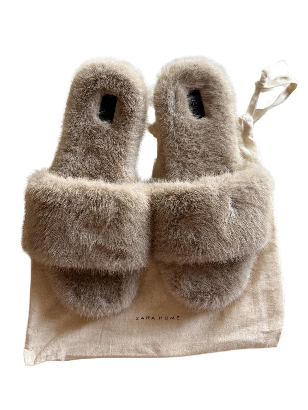 ZARA HOME Faux Fur Slipper 39 NEW